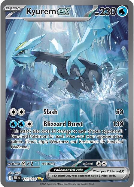 Kyurem ex 165/086 SIR Pokemon TCG Card Black Bolt NM/M