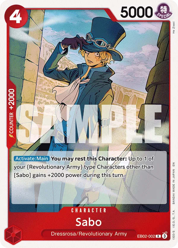 Sabo EB02-002 Rare EB02 Anime 25th Collection English - One Piece TCG Card - NM