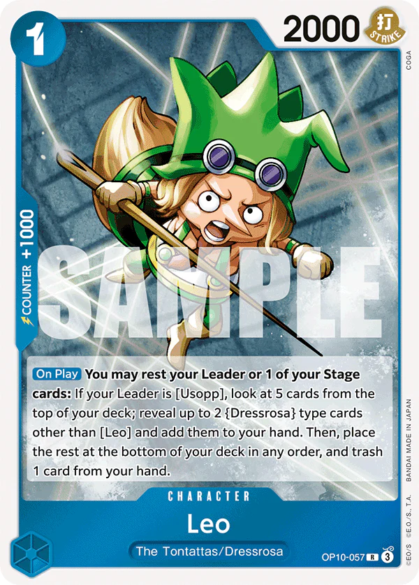 Leo OP10-057 Rare OP10 Royal Blood English - One Piece Card Game -Holo - NM